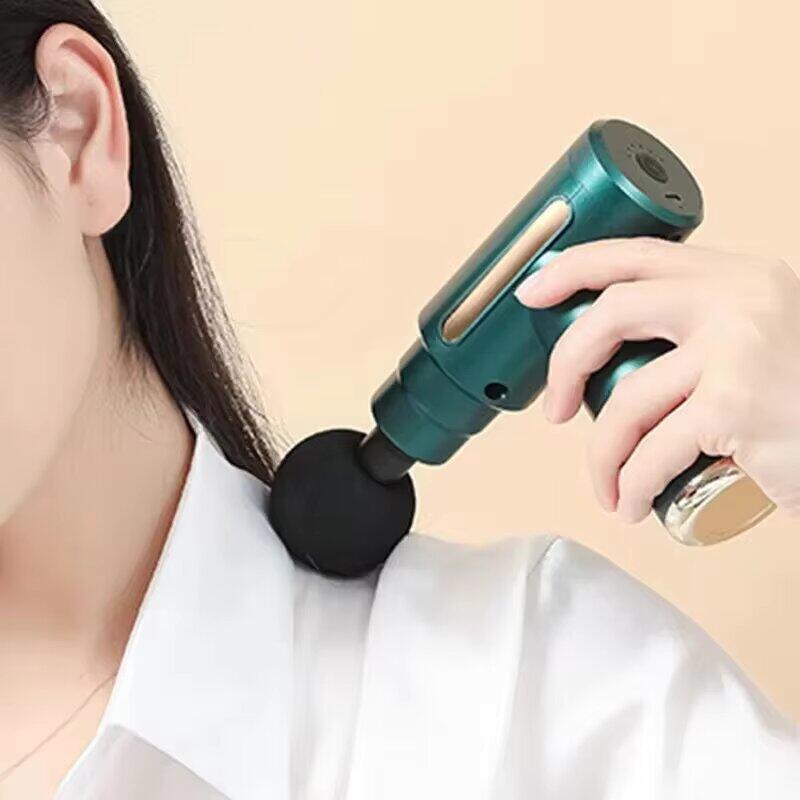 Mini pistola per massaggio con pulsante e 4 testine